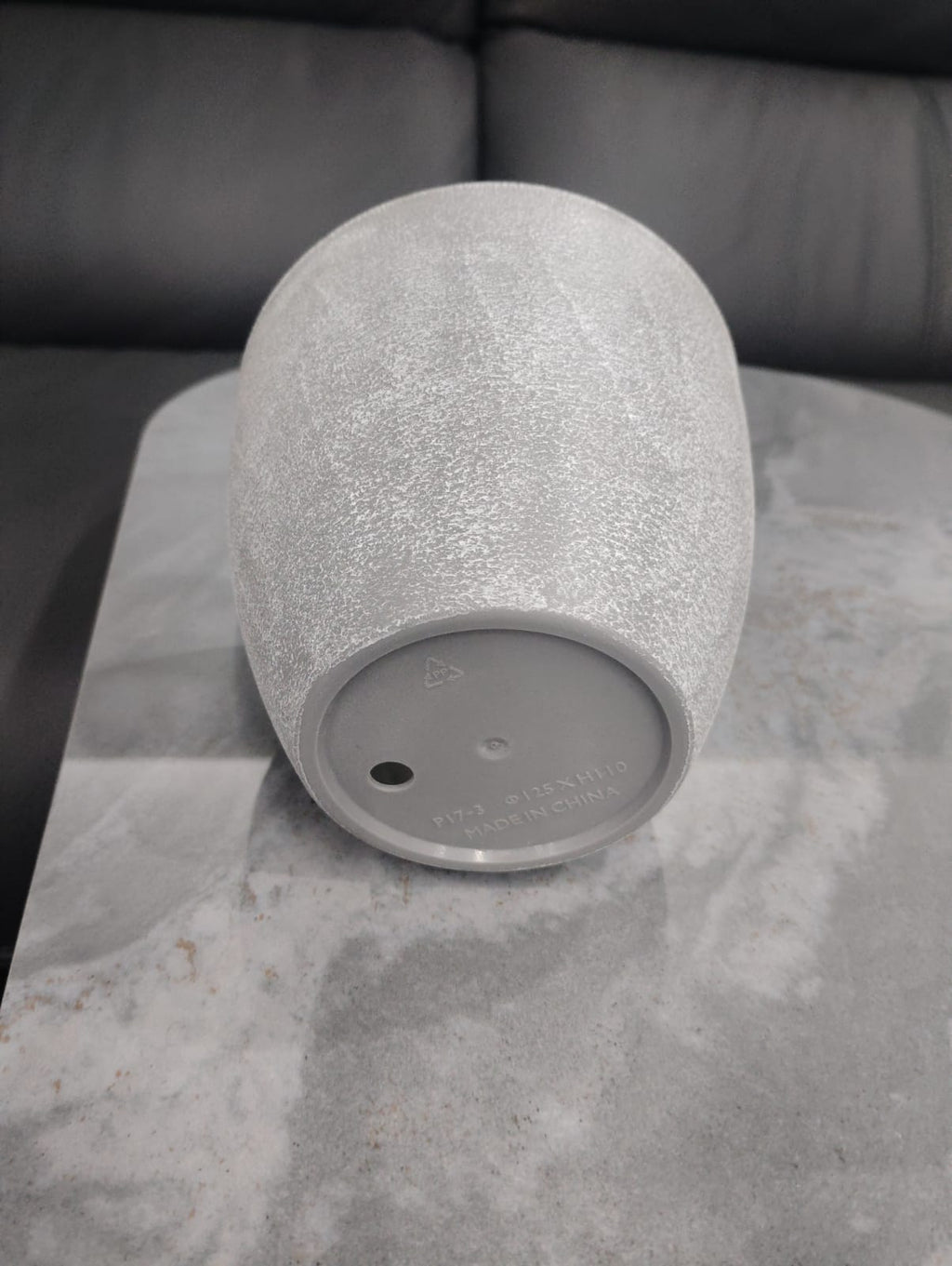 Textured Grey Round Planter – Minimal Indoor Pot