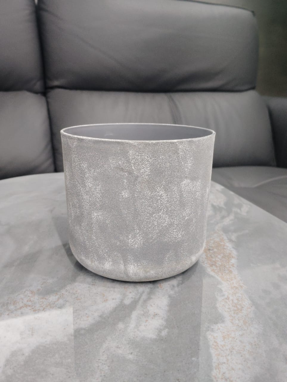 Stone Texture Cylindrical Planter – Grey Minimal Pot