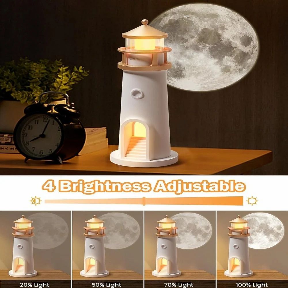 Lighthouse Night Light With Speaker, Projection Lamp