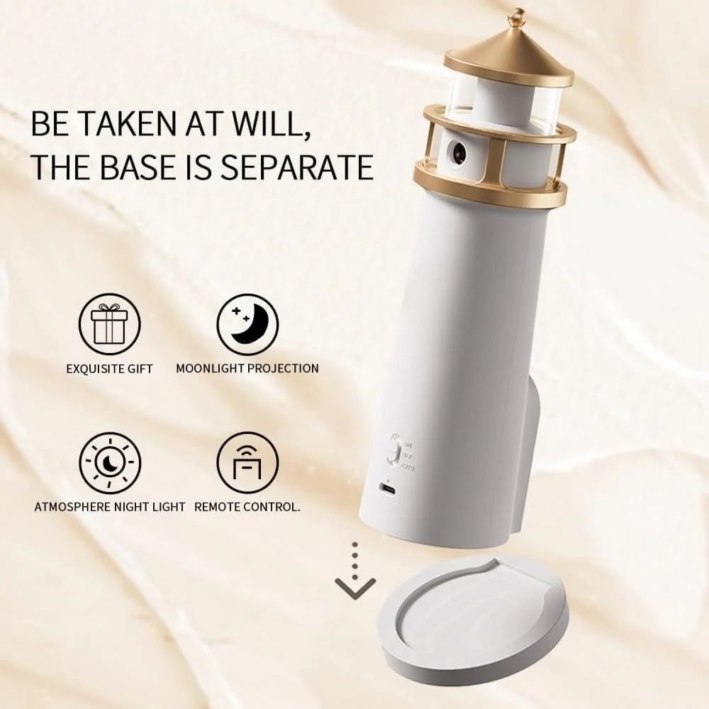 Lighthouse Night Light With Speaker, Projection Lamp
