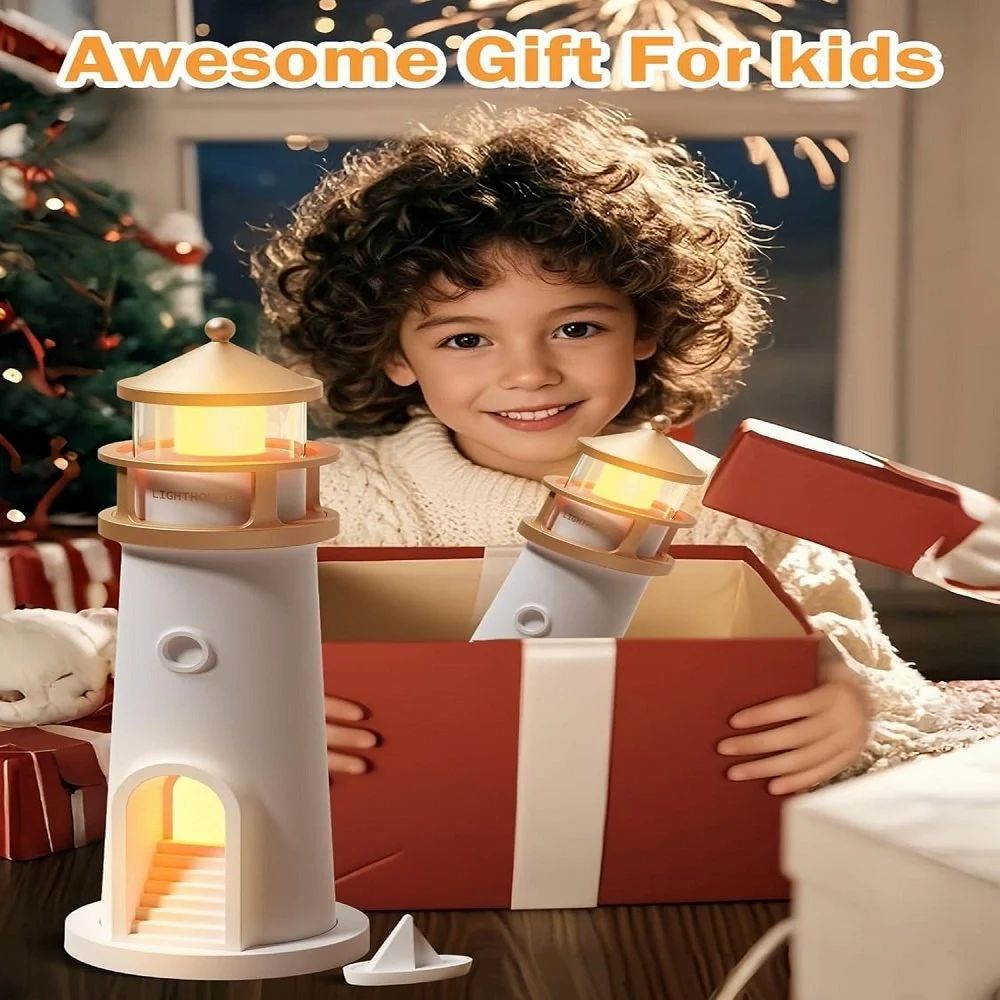 Lighthouse Night Light With Speaker, Projection Lamp
